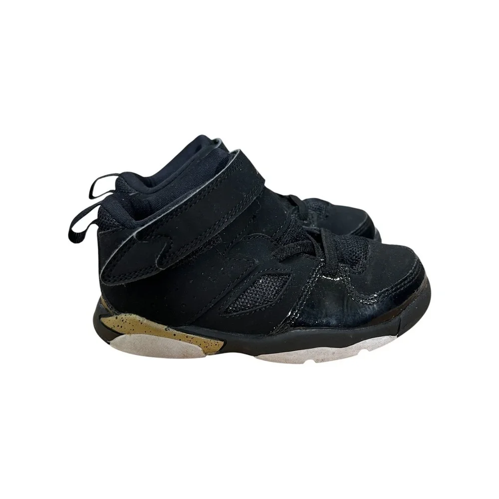 Jordan Black Metallic Gold Toddler Sneakers 555330-031 - Size 9C